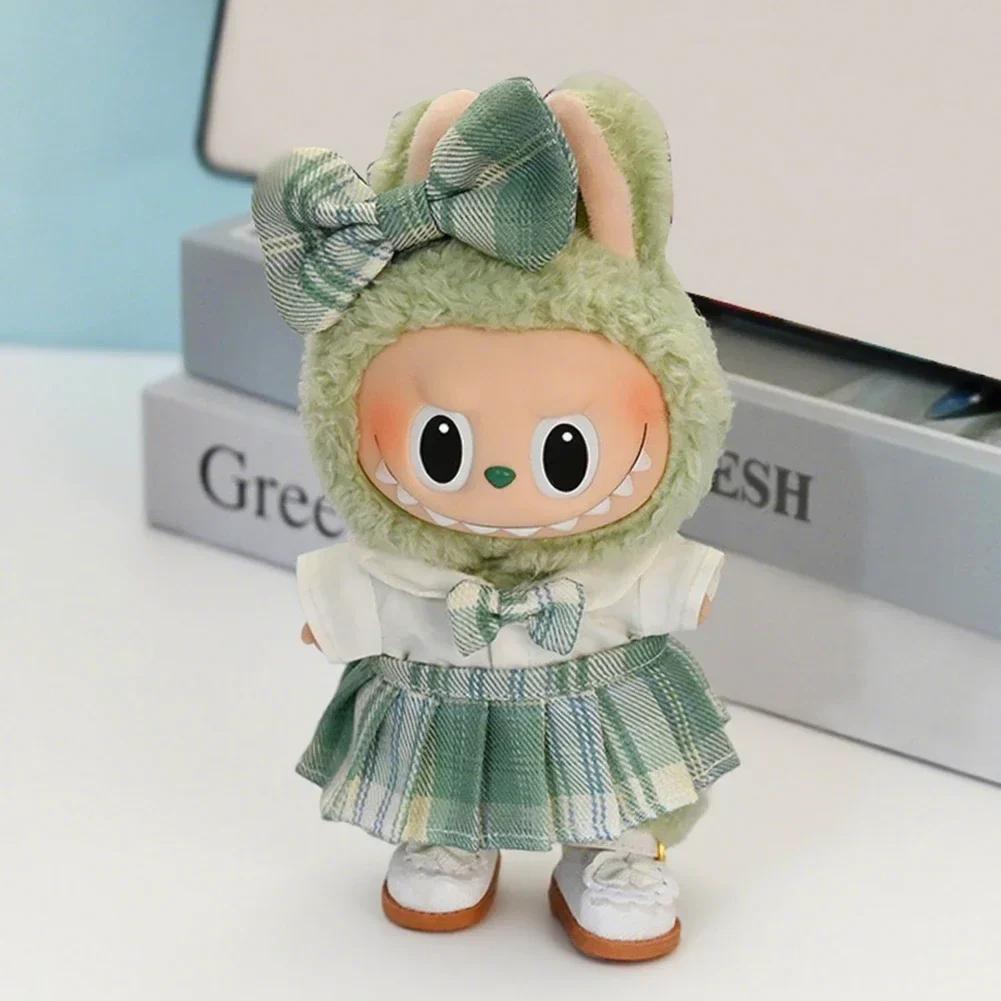 Elegent Spring Sweet Strap Skirt Mini Plush Doll'S Clothes Outfit Accessories for 17cm Korea Kpop Exo Labubu Idol Clothing Gift