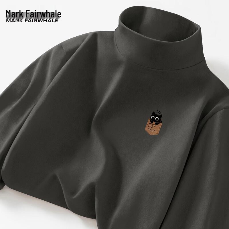 Men s De Rong Thermal Semi-High Neck Long Sleeve T-Shirt 4XL