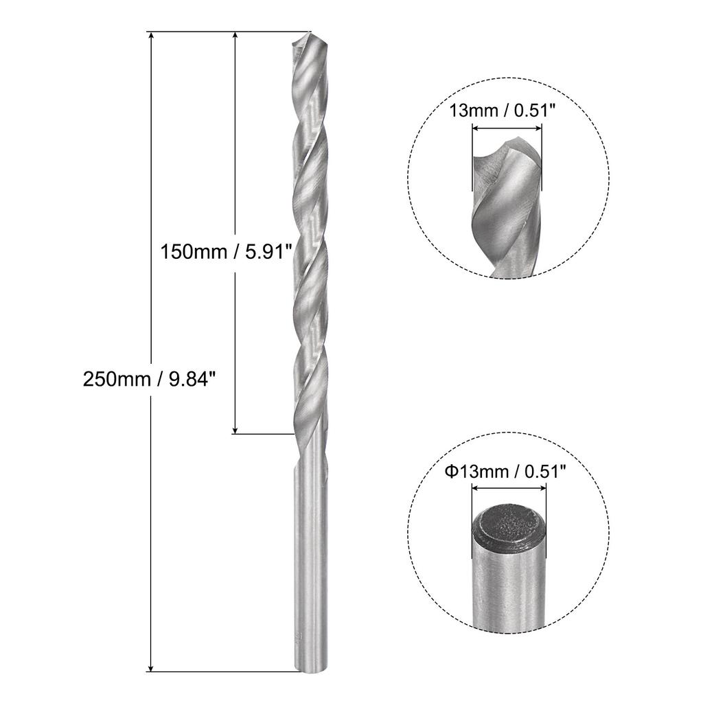 200/250/300mm Twist Drill Bits 6.2/7/8/9/10/11/12/13/14/15/16mm High-Speed Steel Extra Long Drill Bit