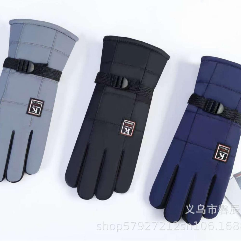 Men's thermal gloves outdoor skiing motorcycle electric vehicle riding gloves cycling fleece thicker