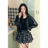 EGOIST Ruffle Detail Fake Leather Jumper  Es2tz301 