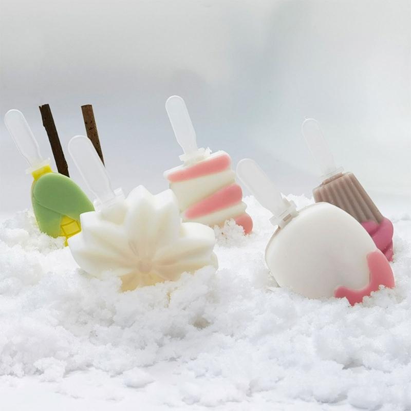 DIY Handmade Silicones Ice Creams Molds User Friendly Popsicles Molds Dessert Freezers Juice Ice Tray Molds