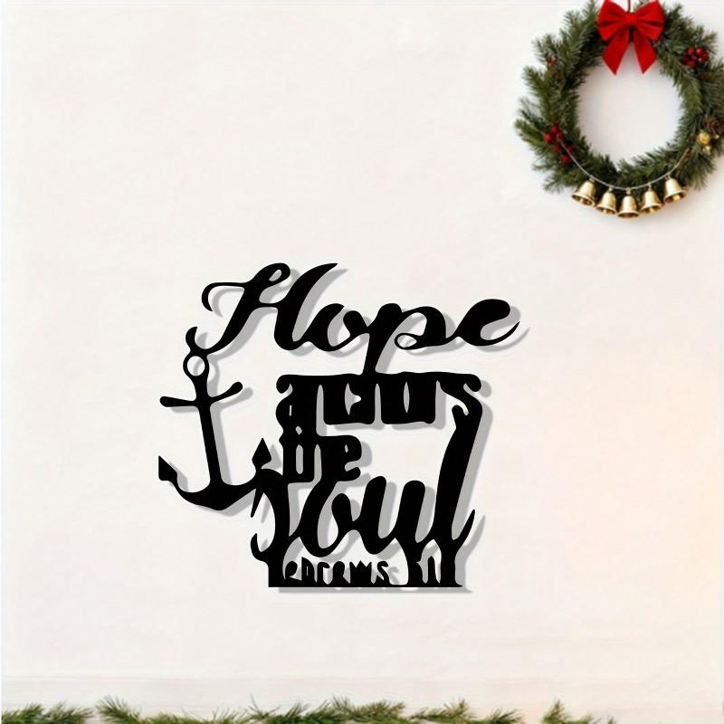 Iron Wall Art Hope and Dreams Gold Ribbon Decor for Living Room Garden Gift