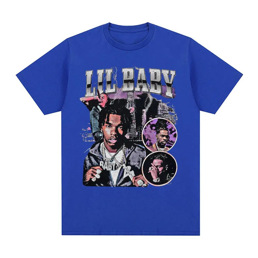 Hip Hop Rapper Lil Baby T-shirt Vintage Graphic Print Oversized T-shirts Fashion Aesthetic Short Sleeve T Shirts Streetwear Unisex
