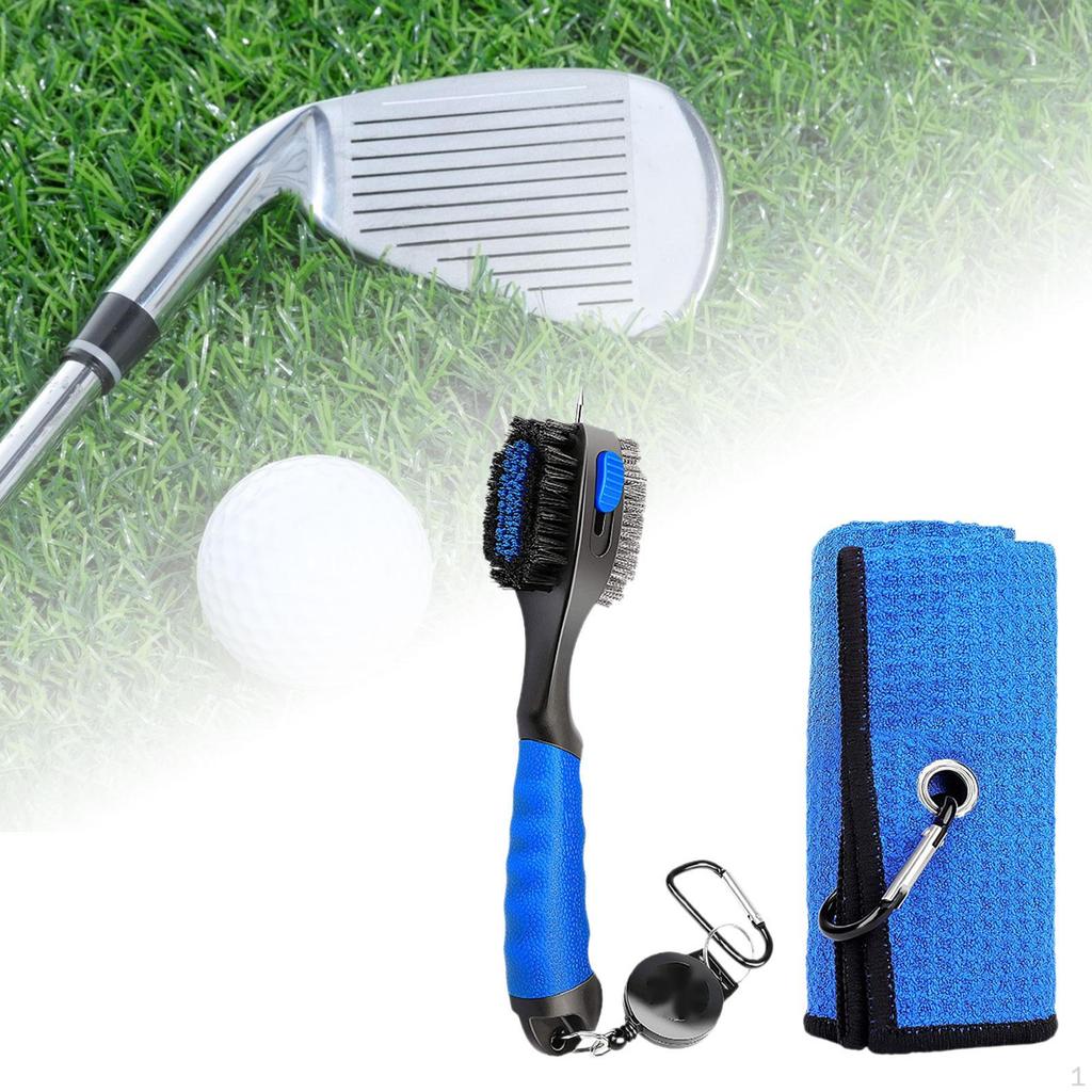 Golf Cleaning Brush Towel Comfortable Golfer Gifts Club Kit Groove Cleaner for