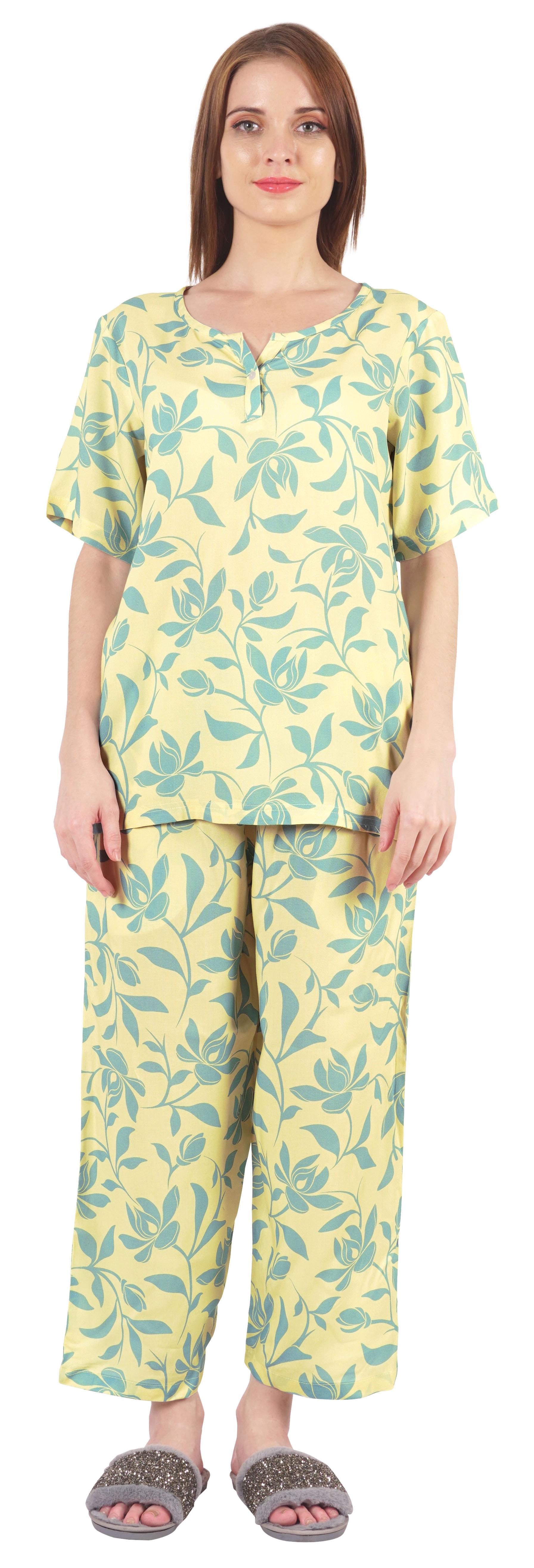 

Inkmeso Жіночий піжамний комплект з принтом і короткими рукавами Soft Pj Lounge XX-Large жовтий