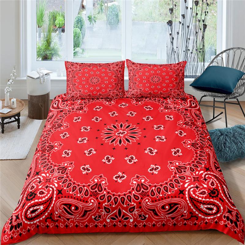Luxury 3D Paisley Print Bandana Duvet Cover Queen And King Size Kids Bedding Sets Home Living 3 Piece Set With 2 Pillowcases