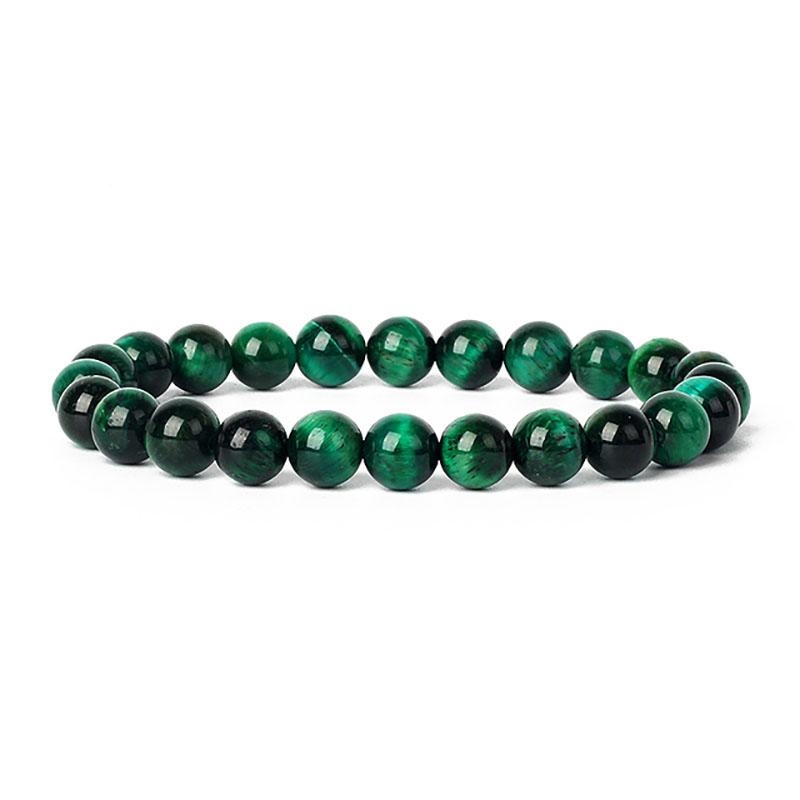 Natural Stone Bracelets Natural Healing Energy Tiger Eye Bracelet Polished 8 MM Crazy Stone Beads Bangle Elastic Pulsera