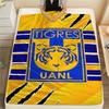 1Pc Tigres UANL Print Flannel Blanket High Quality Warm Comfortable Cover for All Seasons Perfect for Gifts Home Decor