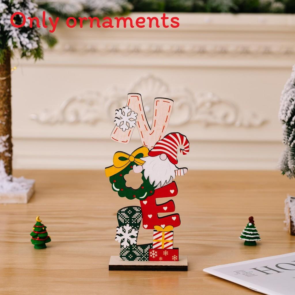 Desktop Figurine Christmas Wooden Decoration Printed Letter Noel Holidays Xmas