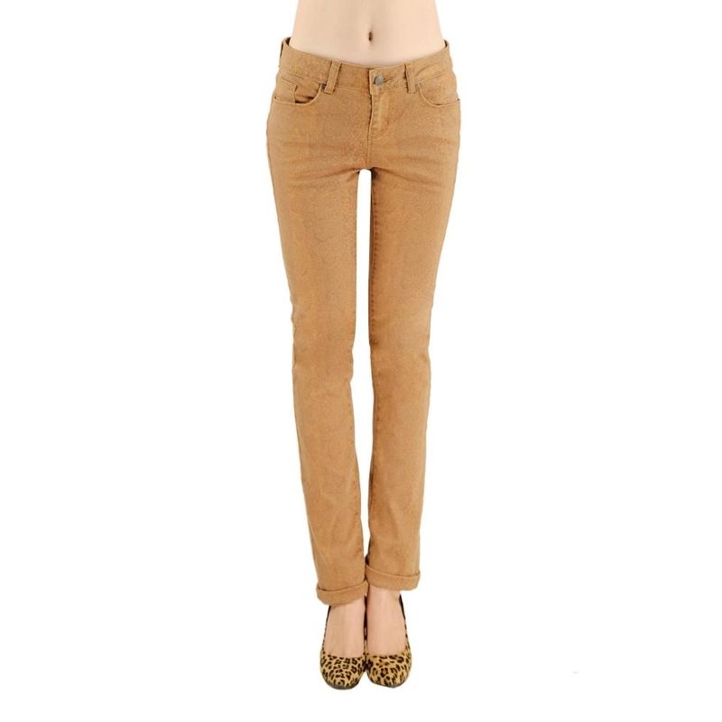 

Cotton Stretch Print Pencil Pants Casual Pants New Spring European and American Women s Clothing Mid-Waist Five Bag Models Trousers Yellow flower color 40 yards