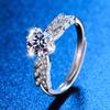 S925 Sterling Silver Women's Angel's Kiss 1 Carat Moissanite Ring
