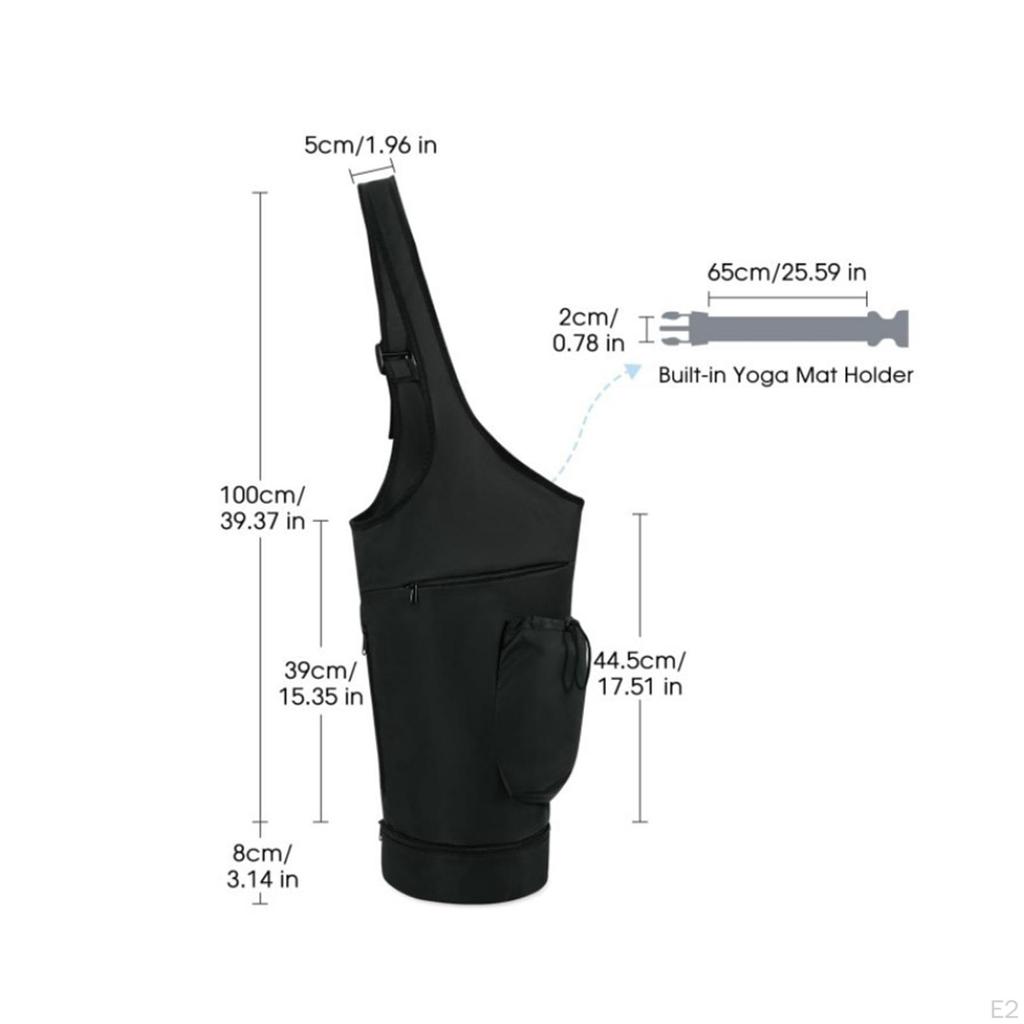 Yoga Mat Bag Large Opening Carry Water Bottle Holder Carrier for Workout