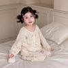 Girls' Princess Style Long Sleeve Pajama Set - Thin, Loose, Spring/Summer Wear
