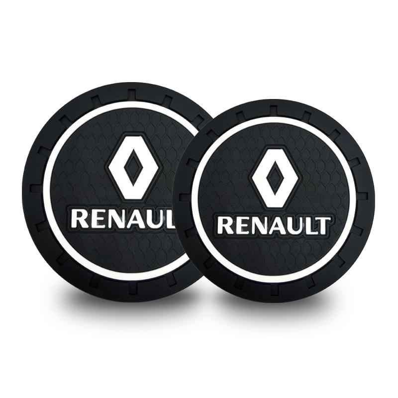 

2026 Hot For Renault Interior Stickers Car Coaster Water Cup Slot Non-Slip Mat Pad Emblem Interior For Renault Megane 2 3 4 Twin