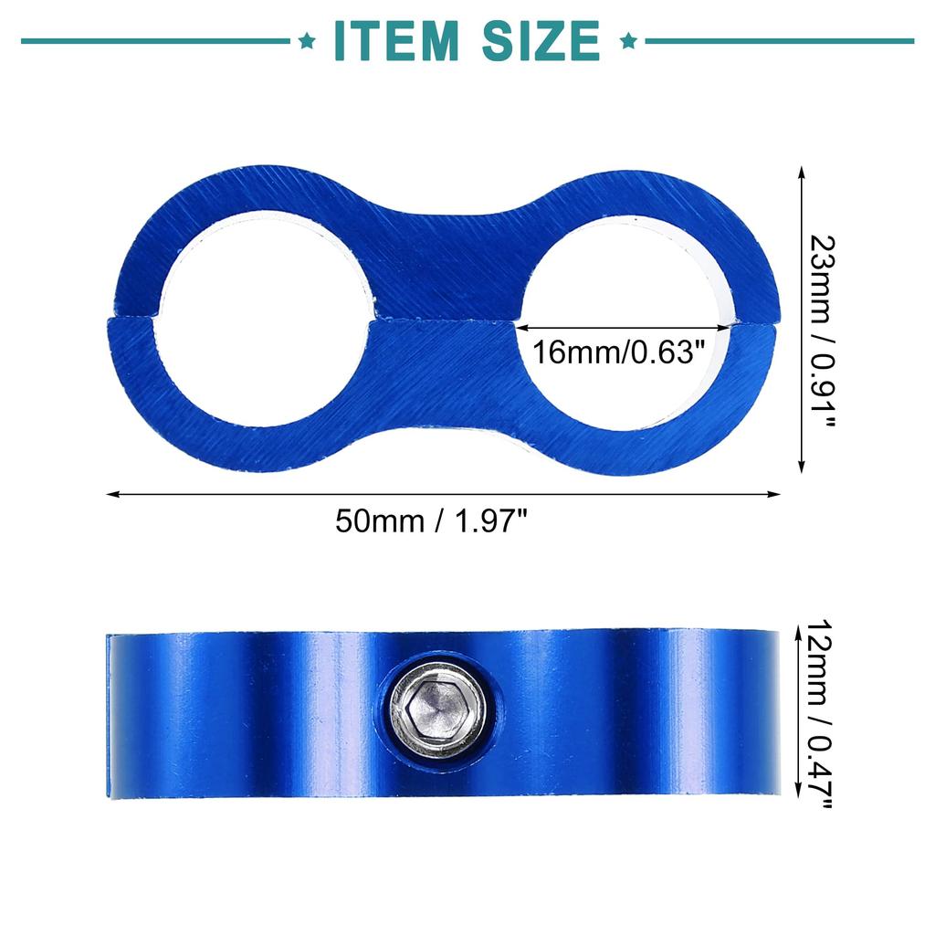 ACROPIX AN8 Hose Separator Clamp Car Accessories Blue - Pack of 3