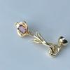 Zircon-Inlaid Horseshoe Flower Clasp for DIY Jewelry