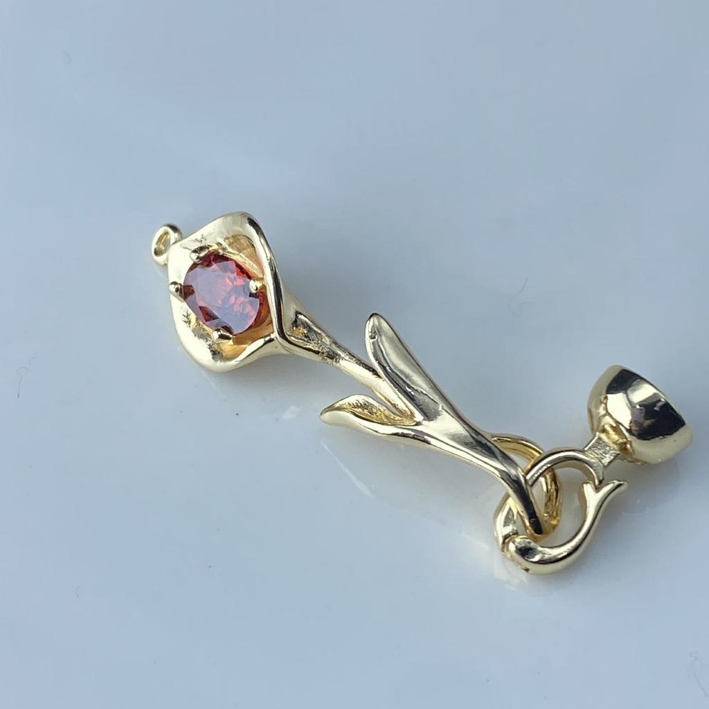 Zircon-Inlaid Horseshoe Flower Clasp for DIY Jewelry