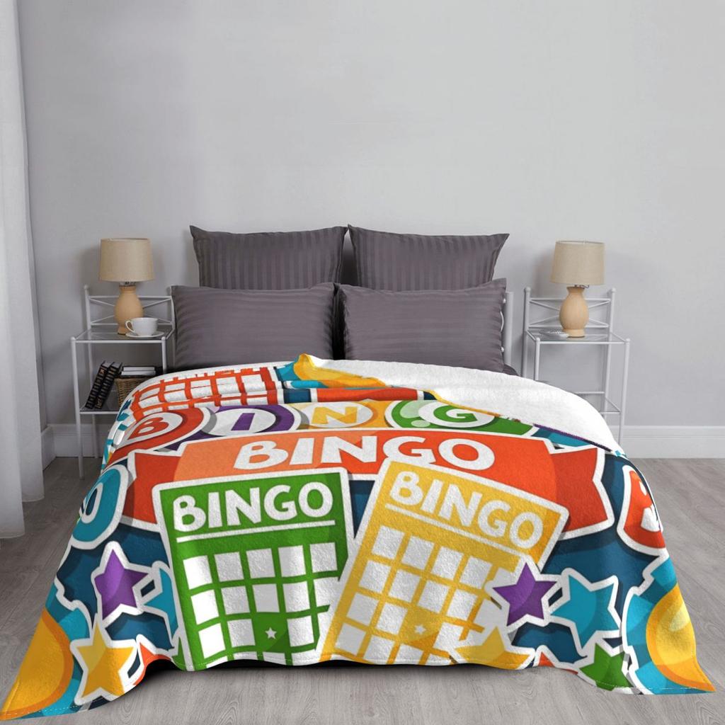 Coperte Divertenti per Gioco del Bingo Stampa in Pile Traspiranti Leggere Coperte da Lancio per Letto Copriletto da Esterno