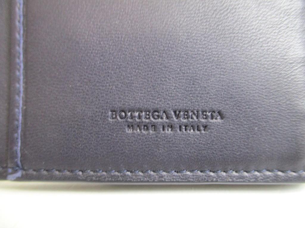 Authentic BOTTEGA VENETA Intrecciato Deep Navy Blue Leather Flap Long Wallet #a763  Refurbished