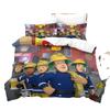 3D Cartoon Fireman Sam Toys Duvet Cover Set Comfortable and Warm Bedding Set for Decorating Your Bedroom and Enhancing Home Life