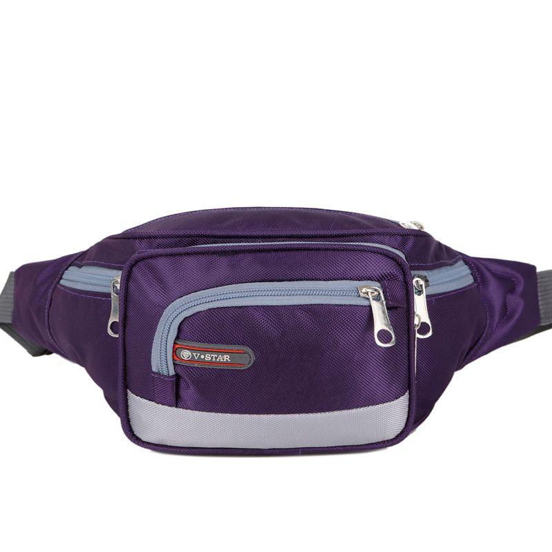 

Стильная водонепроницаемая поясная сумка-бананка с несколькими организованными карманами на молнии Purple-B