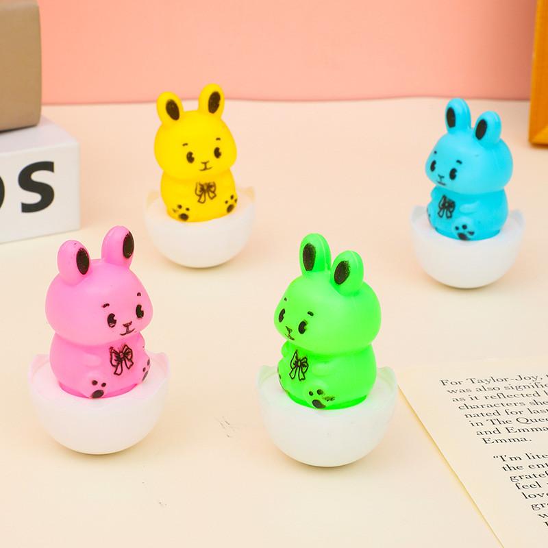 Toy Tumbler Rabbit With Plastic Resin Material Figurine For Children Animal Gift
