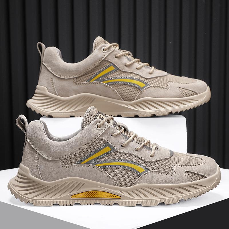 Neformální obuv Pravá kůže Prodyšná Pohodlná Síťovaná obuv Vysoká kvalita Protiskluzová Guma Volnočasová obuv Pánská Silná podrážka Tenisky