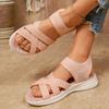 Sandales plates grande taille pour femme – Nouvelles sandales d'été confortables et respirantes en tissu mesh