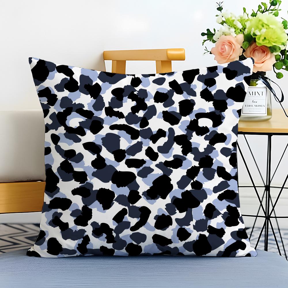 Pattern Trendy Leopard Print Texture Cushion Cover Washable Linen Pillowcase Soft For Sofa Bed Cozy Home Room Decor