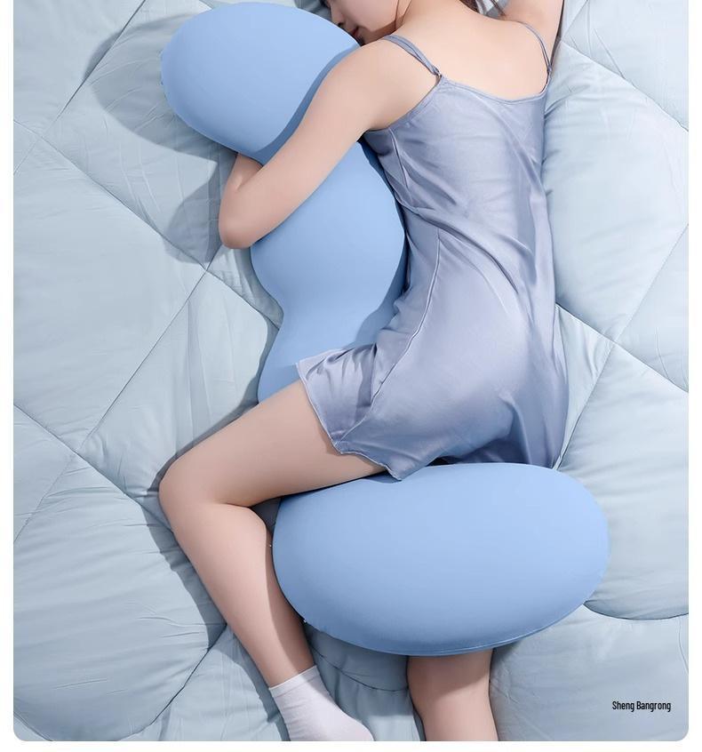 Ergonomic Long Body Pillow for Pregnant Women and Adults - Ideal for Side Sleeping and Leg Support