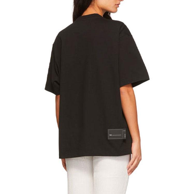 We11done Ss22 Logo Print Crew Neck Short Sleeve T-Shirt Unisex T-Shirts Black WD-TT1-22-832-U-BK