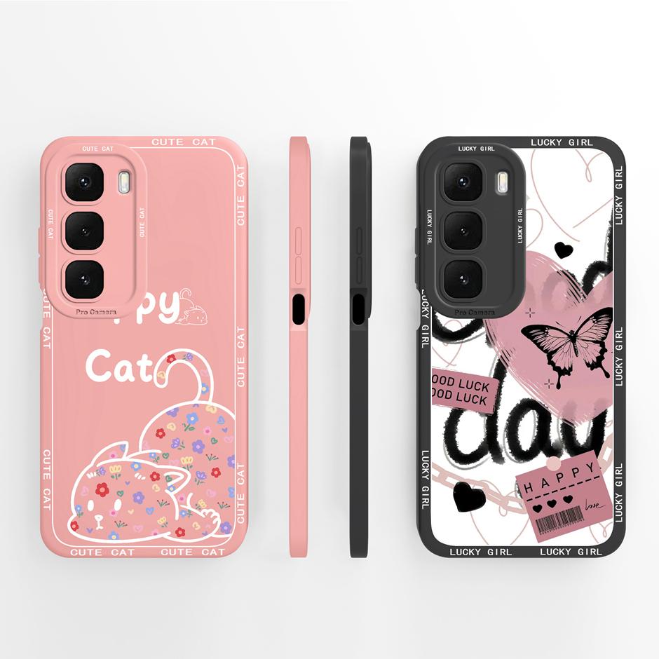 Pentru carcasa Infinix Hot 60i 4G Fashion Prevalent Fluture Silicon Lichid Moale Bumper Protector Cover Pentru Infinix Hot60i 4G Funda