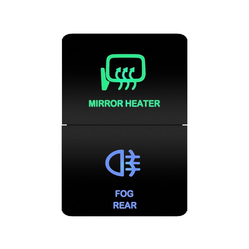 12V Green Blue Light Dual Button Switch ON OFF /Momentary Push Switch For Toyota 4Runner FJ Cruiser Landcruiser Camry RAV4 Prado Relays 5
