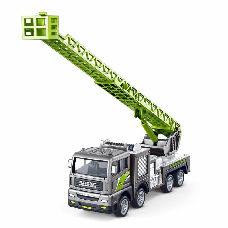 Rescue Simulation Alloy Fire Truck Children Inertia Car Toy Extensible Ladde