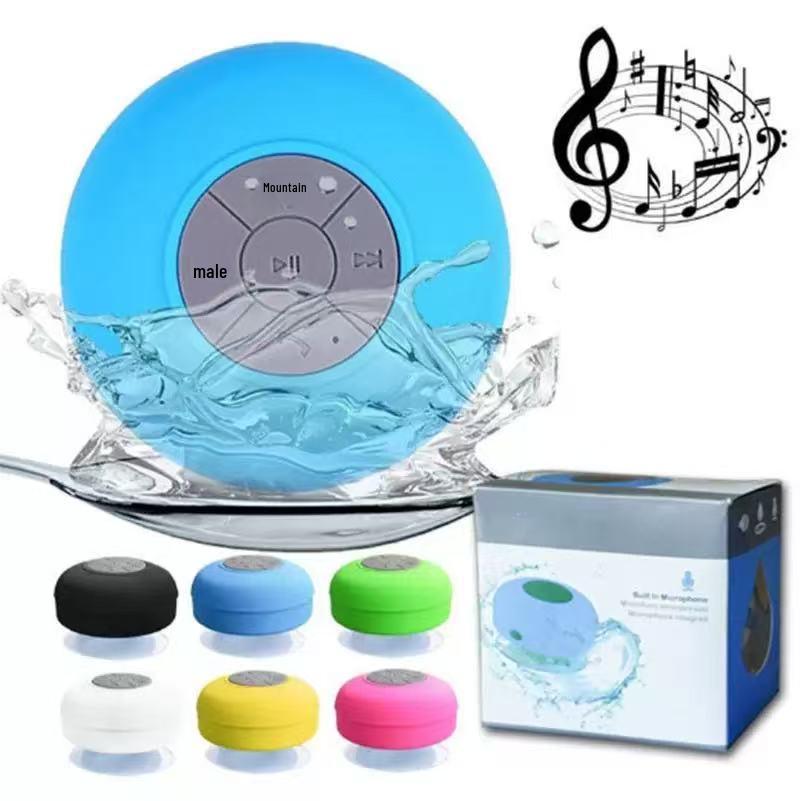 BTS06 Waterproof Bluetooth Speaker: Large Suction Cup, Mini Subwoofer, Perfect for Outdoor, Home, Desktop, and Bathroom Use