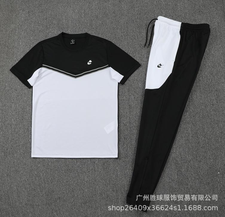 Nk Tuta da Allenamento Pantaloncini a Maniche Corte Casual, Maglia da Calcio, Maglia di Classe, Maglia Sportiva Fitness da Corsa per il Commercio Estero