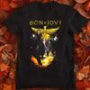 Bon Jovi Tour Koncertní Grafika Černé Krátký Rukáv Unisex S-5XL Tričko