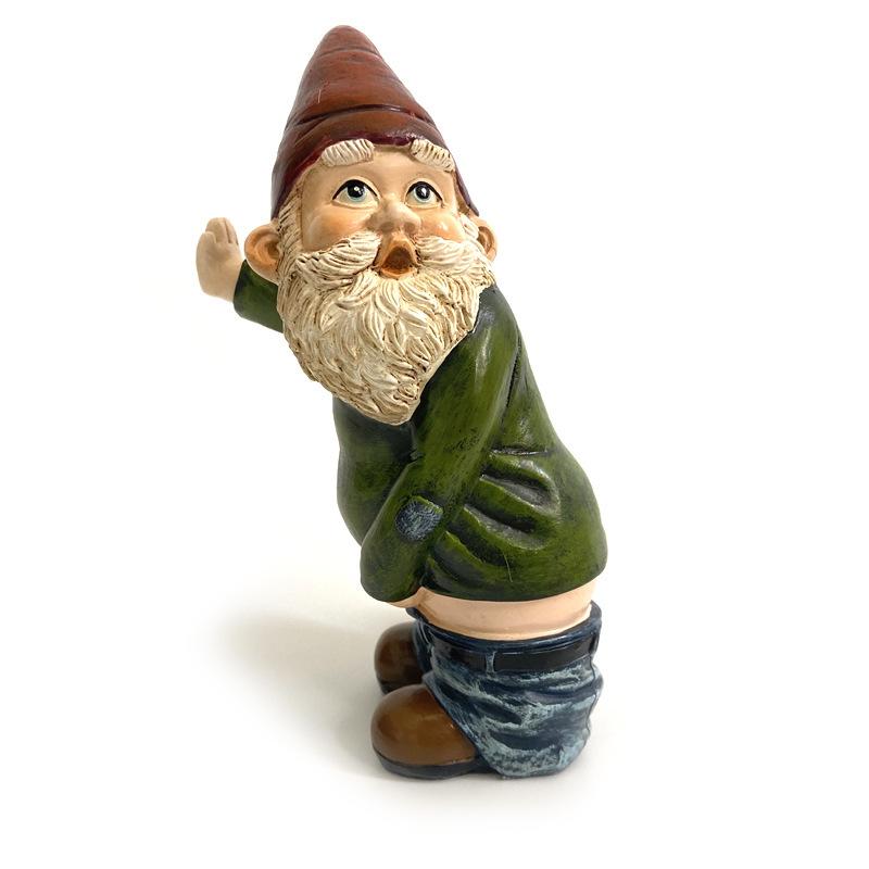 Naughty Garden Gnome for Lawn Ornaments Funny Dwarfs Indoor Outdoor Decor Gift