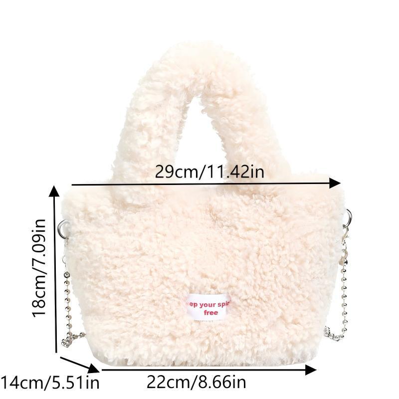 Casual Commuter Plush Crossbody Bag  Cute Korean Handbag Autumn And Winter Bucket Bag For Women Birthday Gifts