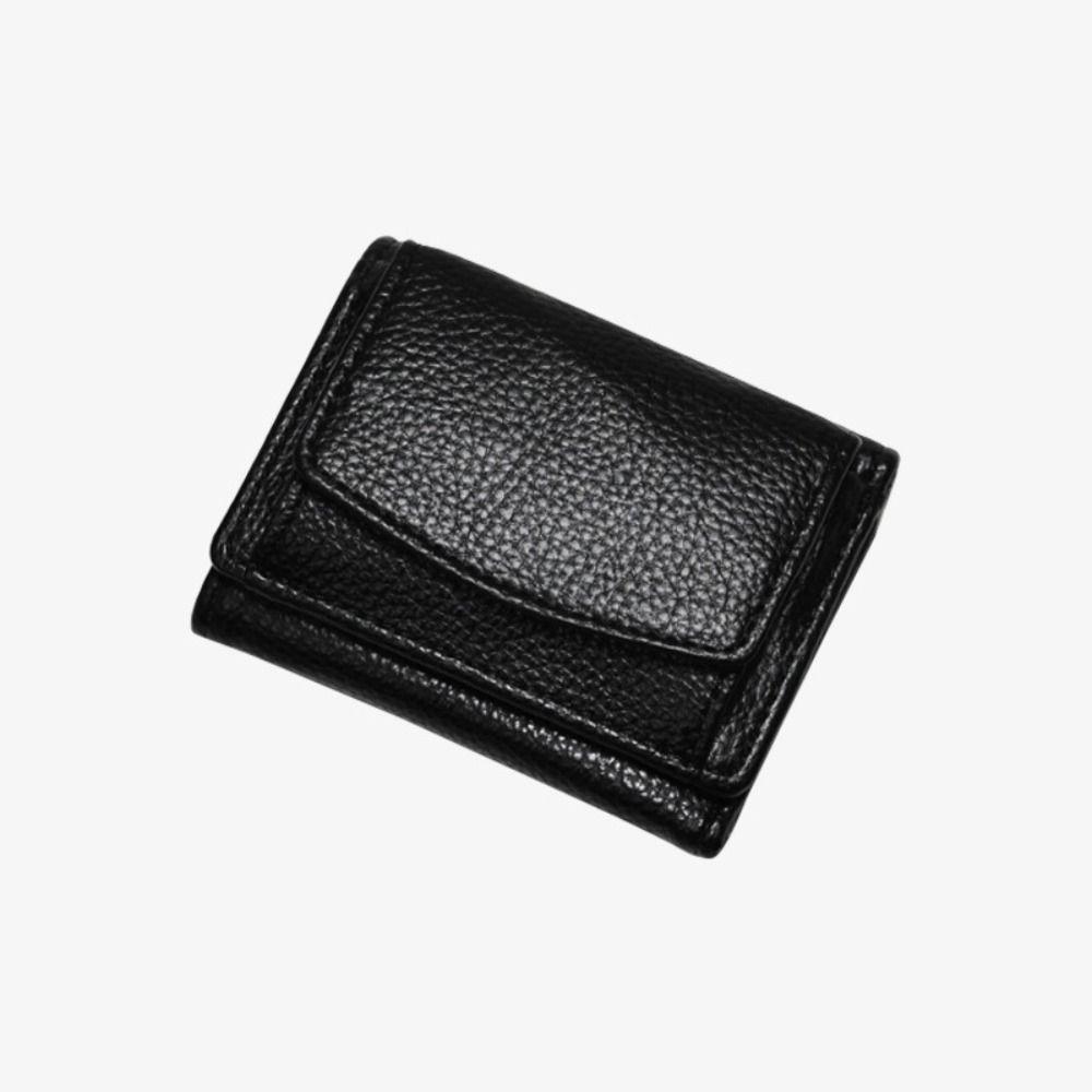 New PU Leather Leather Wallet Coin Purse Short Wallet Folding Mini Wallet with Cash Slot Simple Small Purse for Women