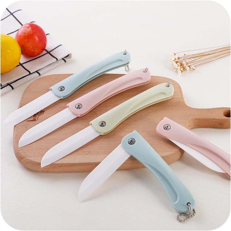 Foldable Ceramic Knife Portable Fruit Knife Household Peeler Kitchen Chopper Multifunctional Knife Kitchen Tool