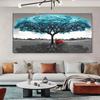 Blue Trees Aesthetic Canvas Paintings Prints Colourful Nordic Personalized Beautiful Tree Wall Posters Pictures Room Decor