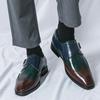 Casual Men's Leather Shoes Fashion Color Blocking Design Style Leisure Outdoor Party Hairstylists and Nightclub Shoes Size 38-48