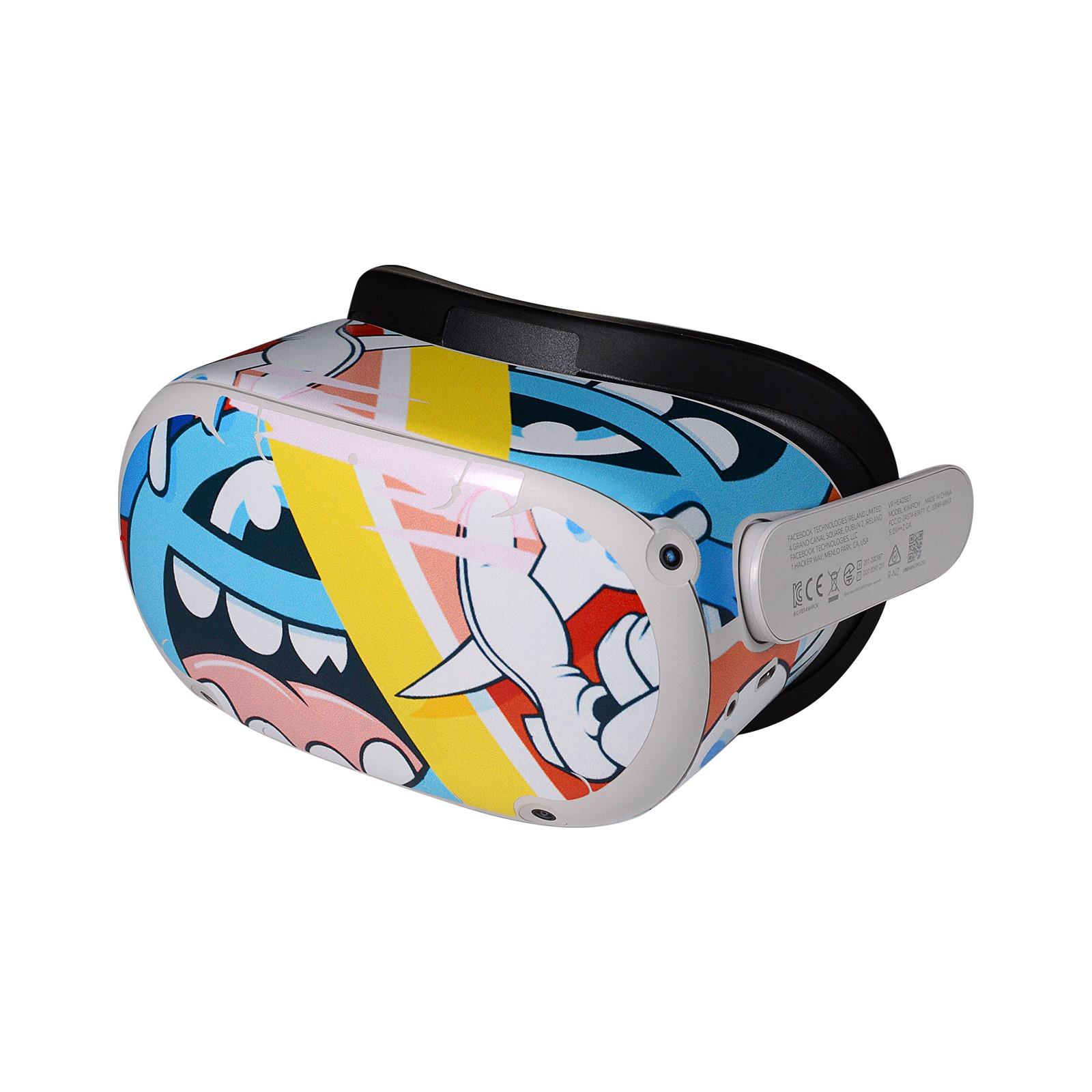 

QISYKER For Oculus Quest 2 VR Glasses Cartoon PVC Protective Decals Decoration Sticker Q2A001
