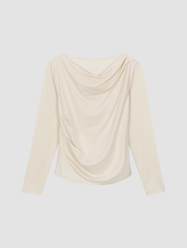 YJACK W_More Tension Drape Long Sleeve Jersey Blouse (120Gsm) Ljt2101L