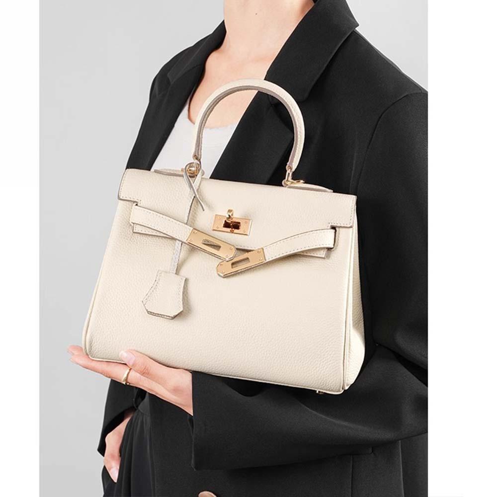 Kožená dámská taška první vrstva hovězí kůže vzor liči prémiová taška přes rameno lehký luxusní dojíždějící dámská kabelka