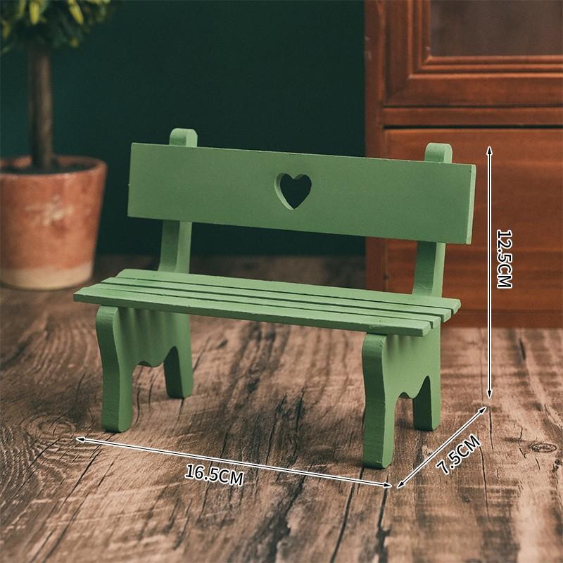 Doll House Mini Home Office Decoration Color Small Bench Shooting Background Props Decoration Mini Wooden Tables and Chairs