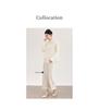 3D Interwoven Wool Jacquard Ruffle Flare Sleeve Knit Top