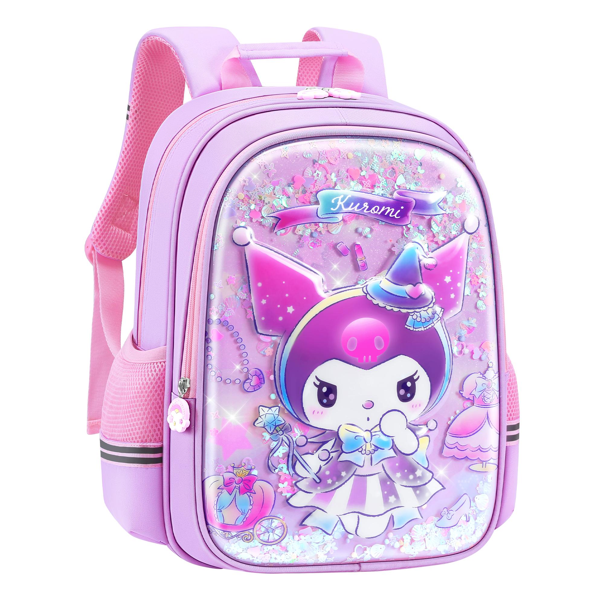 

Новая студенческая сумка Sanrio Kulomi из полиэстера, обычная женская, фиолетовая DB96638B 27.9*18.0*39.1CM